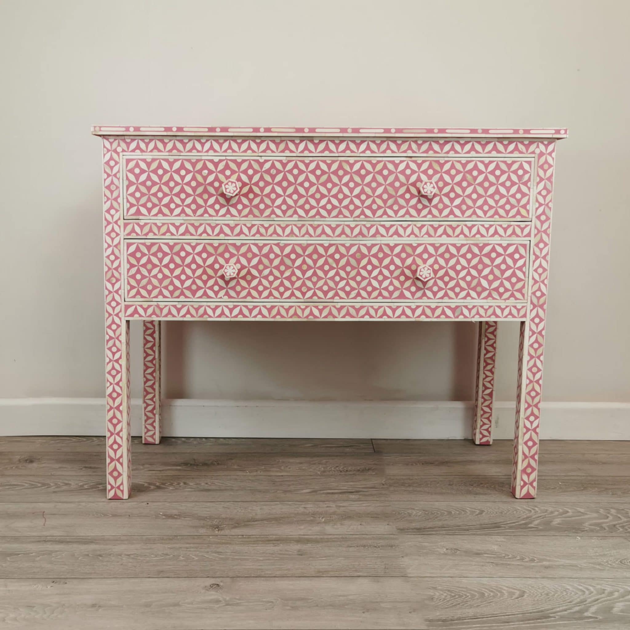 Pink Bone Geometric Chest Of Drawers Iris Furnishing