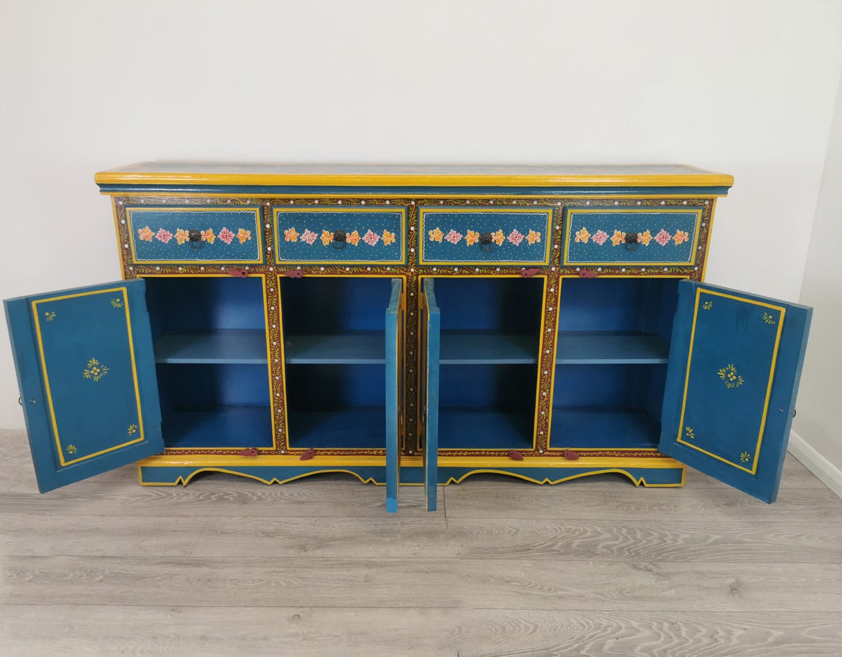 Blue-and-Yellow-sideboard-open
