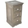 Brushed White Metal 3-Drawer Chest of Drawers (4)