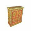 Red and Green Mandala Side Cabinet 2