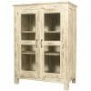 White Distressed Glass Door Cabinet 2