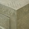 White Metal Embossed 3 Drawer Bedside Chest (3)