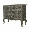 Black Wave Fronted Mother of Pearl Chest of Drawers 2