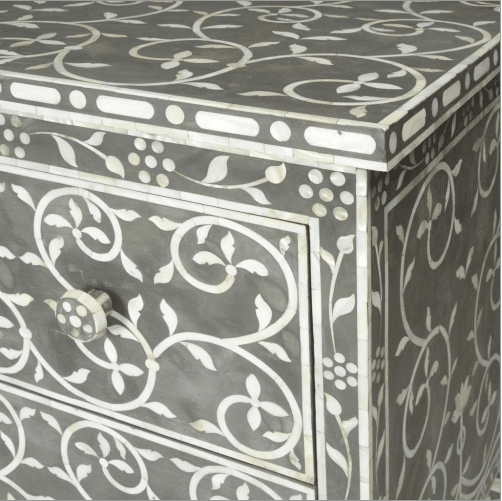 Charcoal Mother of Pearl Two Drawer Chest | Iris Furnishing