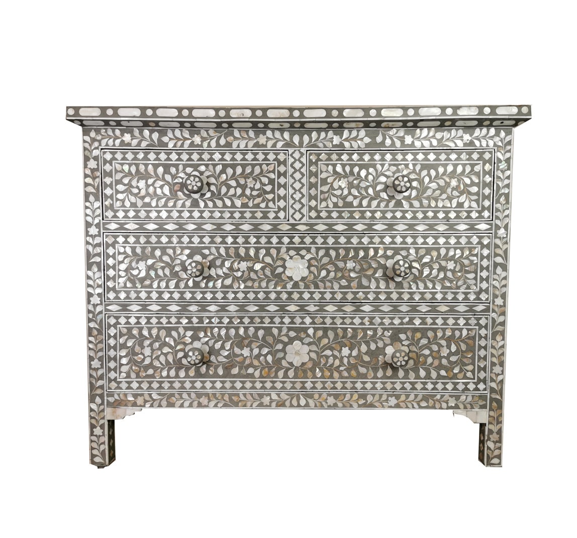 Grey Mother of Pearl Chest of Drawers | Iris Furnishing