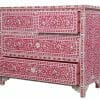 Raspberry Mother of Pearl Chest of Drawers 5