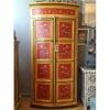 Red Bird Bow Fronted Cupboard 2