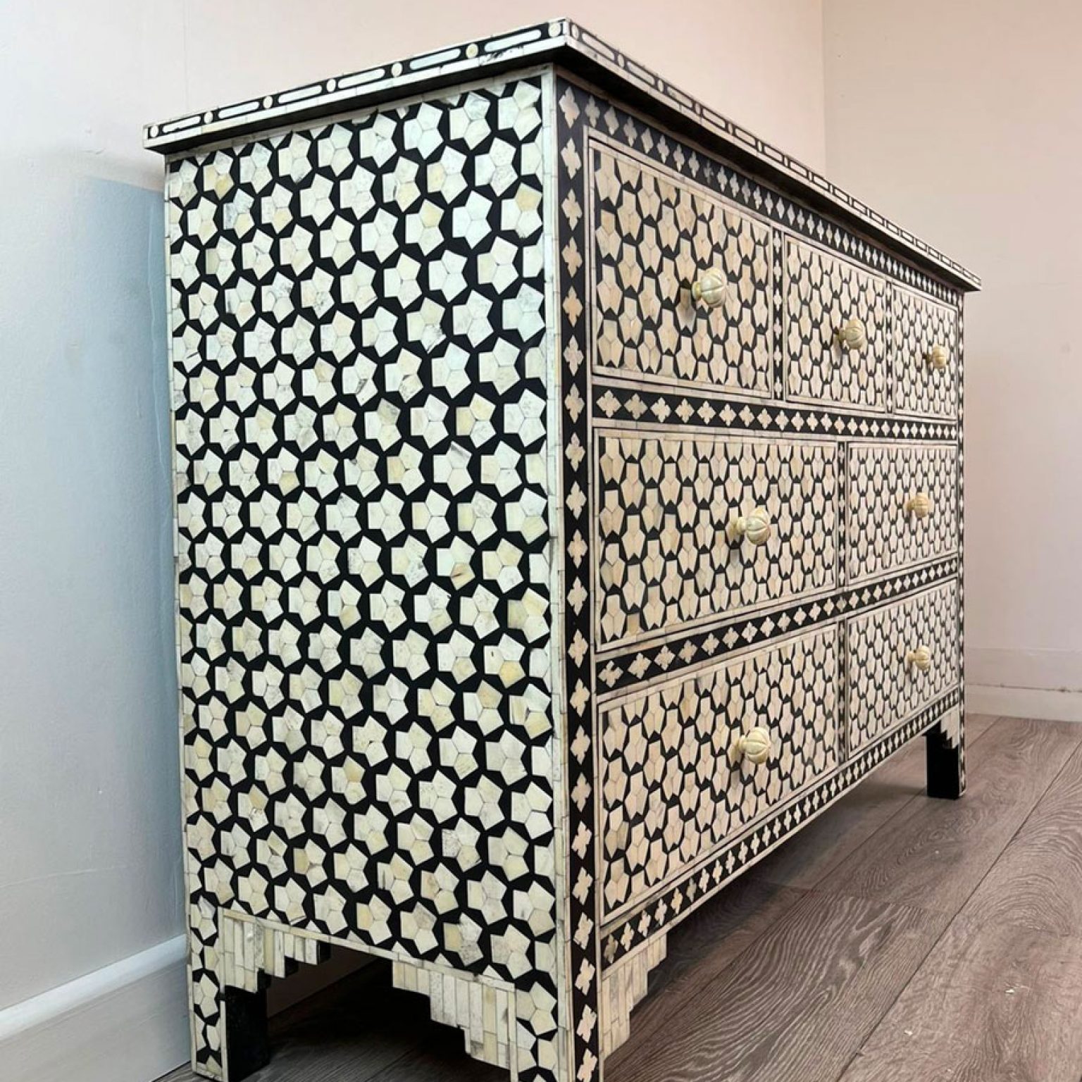 Indian Bone Inlay Iris Furnishing