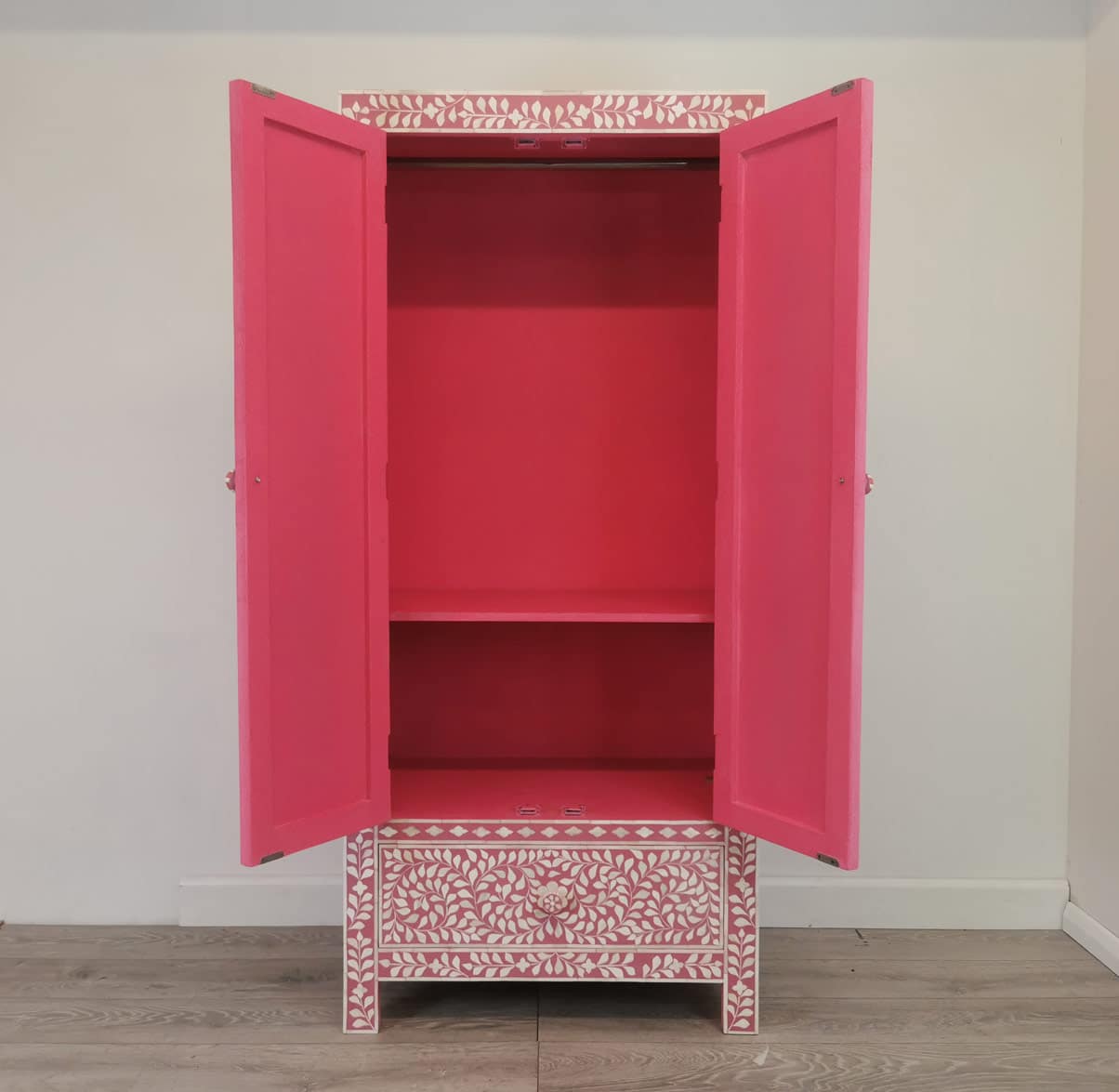 Pink-bone-wardrobe-open