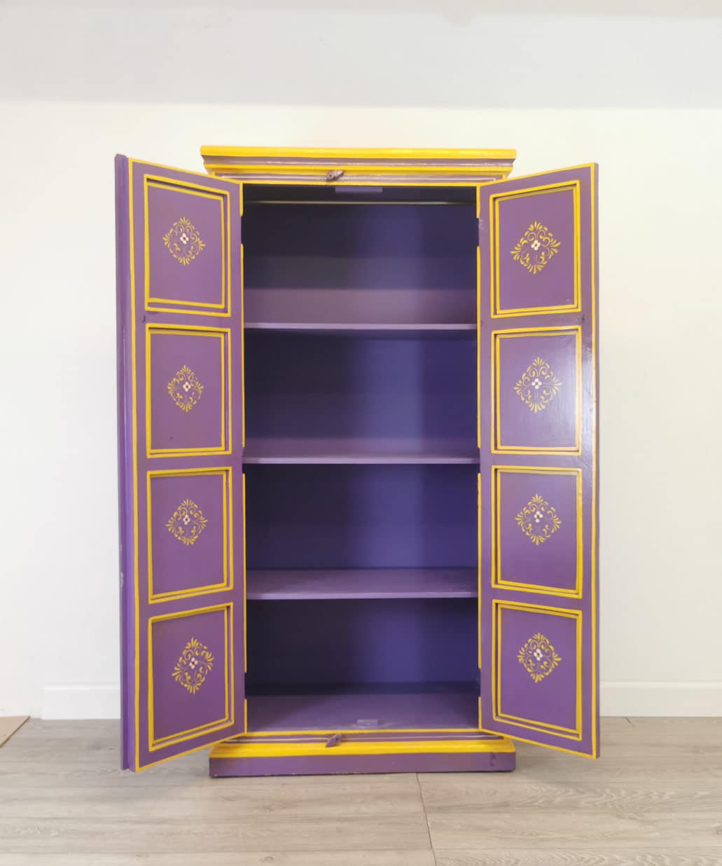 Purple-Floral-wardrobe-open